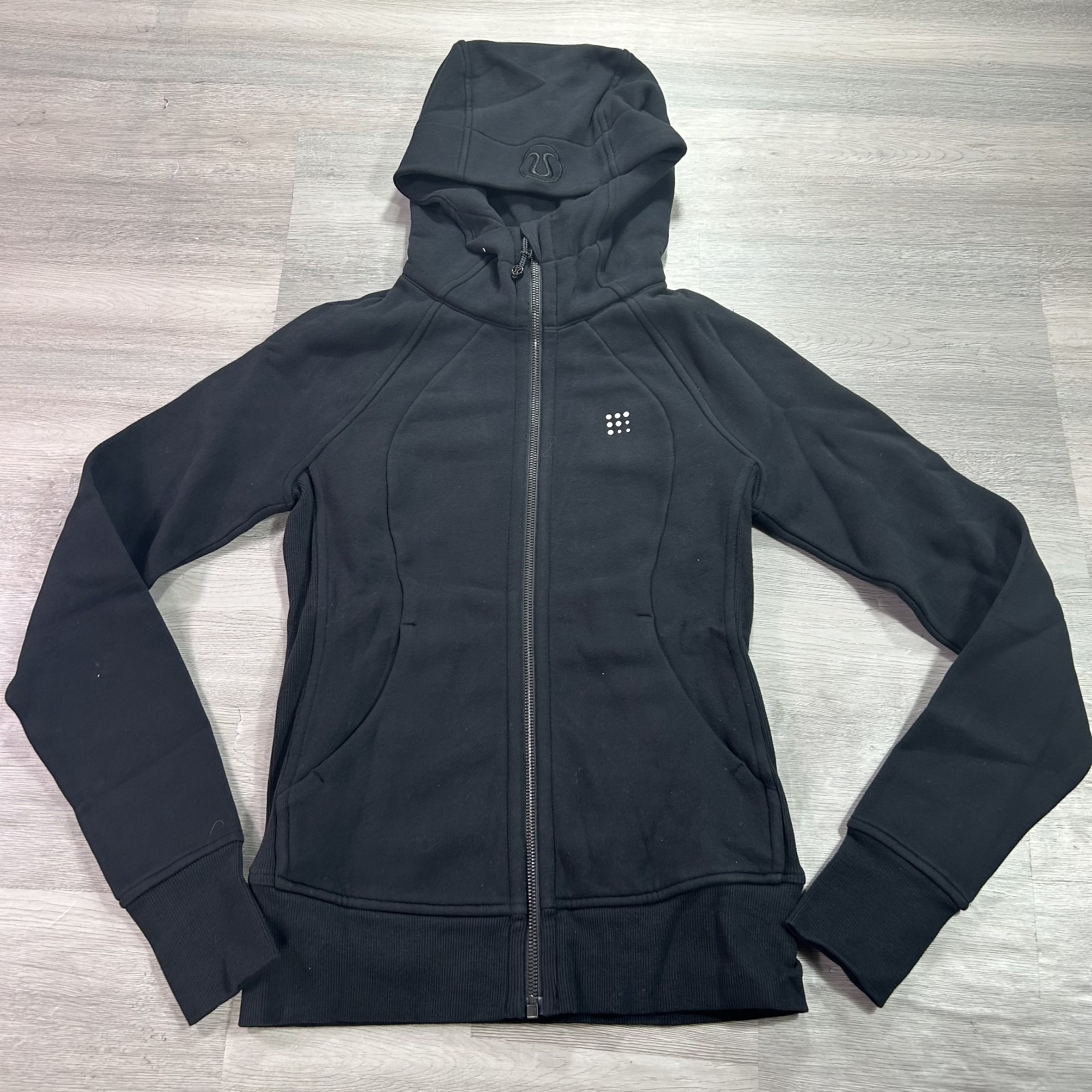 New Lululemon Scuba Hoodie Womens 16 Black Full Zip Up Sweatshirt Lw4awms